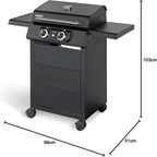 Elektrogrill eCRAVE 2 Grillwagen 2 Heizelemente 2 Zonen Grill mit Gussrost Garhaube Thermometer Stauraum