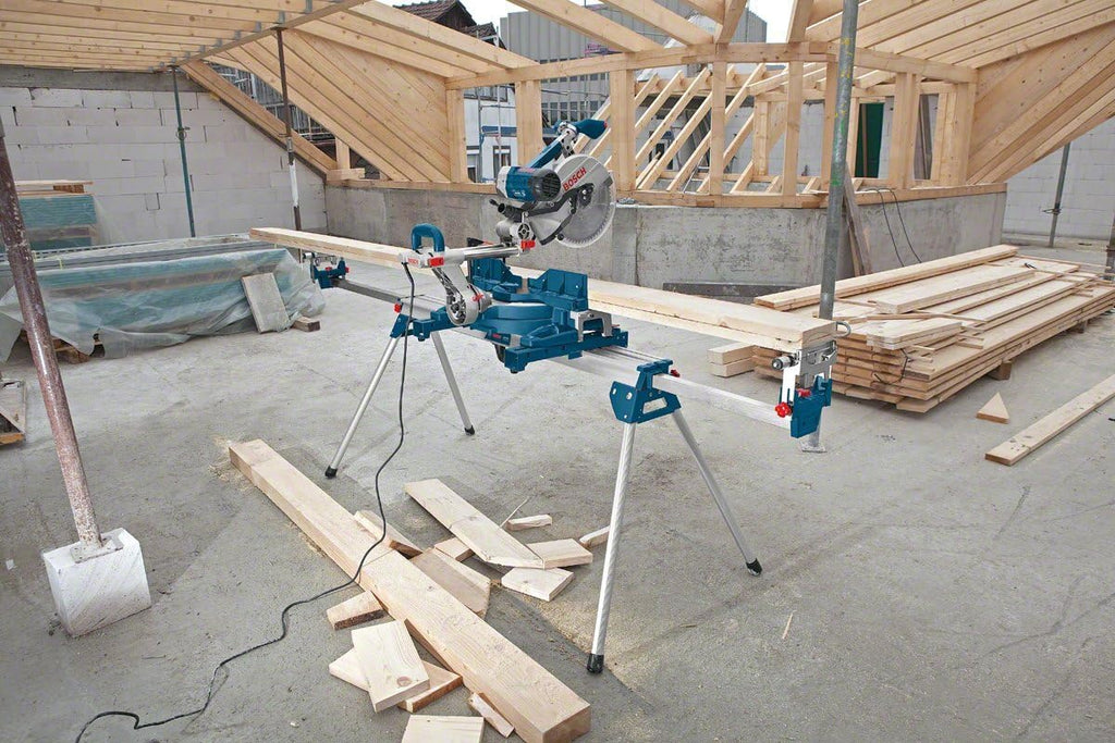 Arbeitstisch für Kapp- und Gehrungssägen GTA 3800 1578 mm klappbar mit Maschinenhalter und Werkstückauflagen