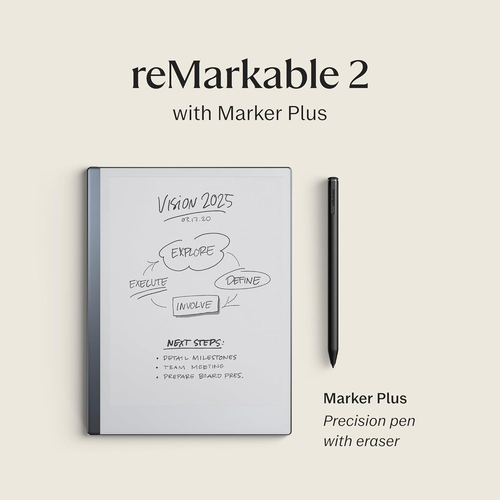 reMarkable 2 10,3 Zoll Papier Tablet e Ink Notiz Tablet Marker Plus Pen mit Radiergummi digitales Notiz und Schreibgerät Bundle