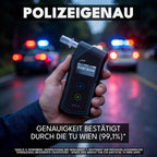 Atemalkoholtester elektrochemischer Sensor Speicherfunktion inkl Mundstücke Transporttasche AAA Batterien