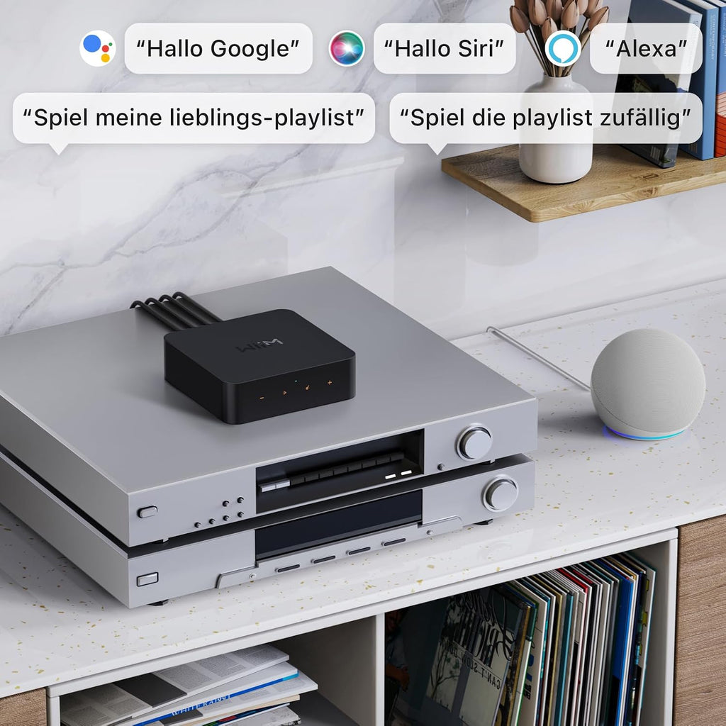 AirPlay 2 und Chromecast Audio Receiver ASR002 WLAN Hi-Res 24 Bit 192 kHz Multiroom Bluetooth Spotify Connect