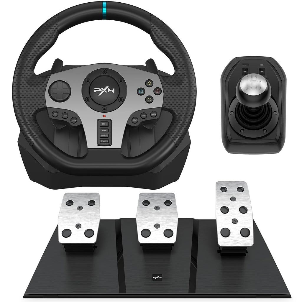 Gaming Lenkrad mit Pedalen und Schalthebel V9 270/900° PC Xbox PS4 PS3 Kompatibel mit Vibrationsrückmeldung