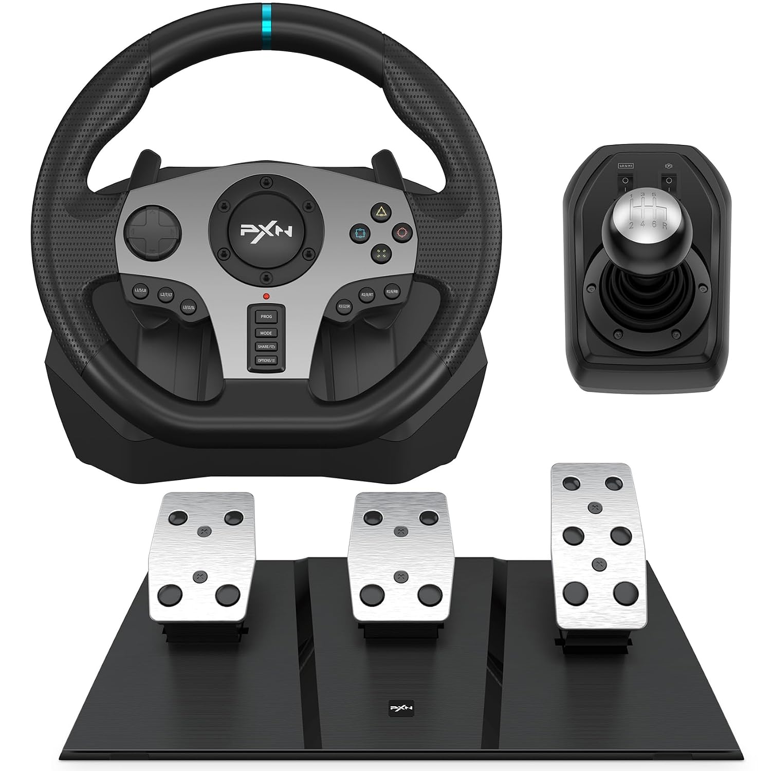 Gaming Lenkrad mit Pedalen und Schalthebel V9 270/900° PC Xbox PS4 PS3 Kompatibel mit Vibrationsrückmeldung