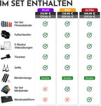 Lange Stoff Fitnessbänder Set 5 Widerstandsstufen Allroundset Ultra mit Türanker Fußschlaufen Griffen Stange