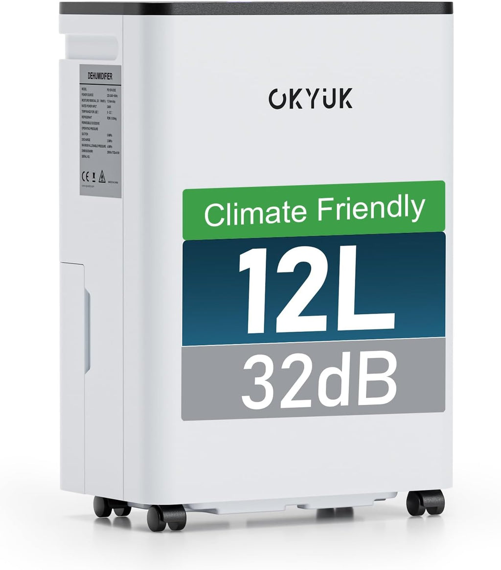 Elektrischer Luftentfeuchter 12L PD12R-03DE mit Digitalanzeige 2,5L Wassertank Timer und automatischer Abschaltung