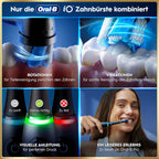 Elektrische Zahnbürste mit Aufsteckbürsten iO Series 9 wiederaufladbar 7 Reinigungsmodi Smart Druckkontrolle Rundbürstenkopf Schwarz