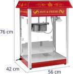 Popcornmaschine 1500W 5 kg/h Retro Design Rot Edelstahl Glas Aluminium kommerzielle Popcorn Maker Maschine