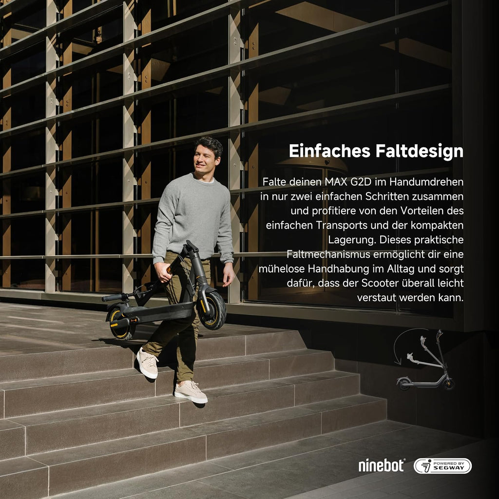 E Scooter Straßenzulassung MAX G2 D 20 km/h 70 km Reichweite Vollfederung 10 Zoll bis 120 kg EU Modell