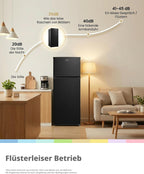 Kühl-Gefrierkombination RCT210DK3 204L 143 cm Höhe Low Frost LED Licht 39 dB freistehend mit Gefrierfach unten