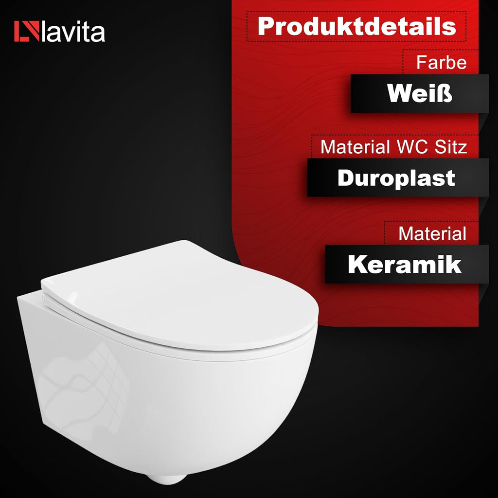 Vorwandelement WC Komplettset Dalia DALIA Wand Tiefspül WC spülrandlos Tornado Spülsystem Softclose Sitz Delta 25 112 cm Weiß