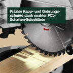 Kapp- und Gehrungssäge KGS 254 M 613254000 254 mm Sägeblatt Zugfunktion Precision Cut Line 1450 W 4500 U/min