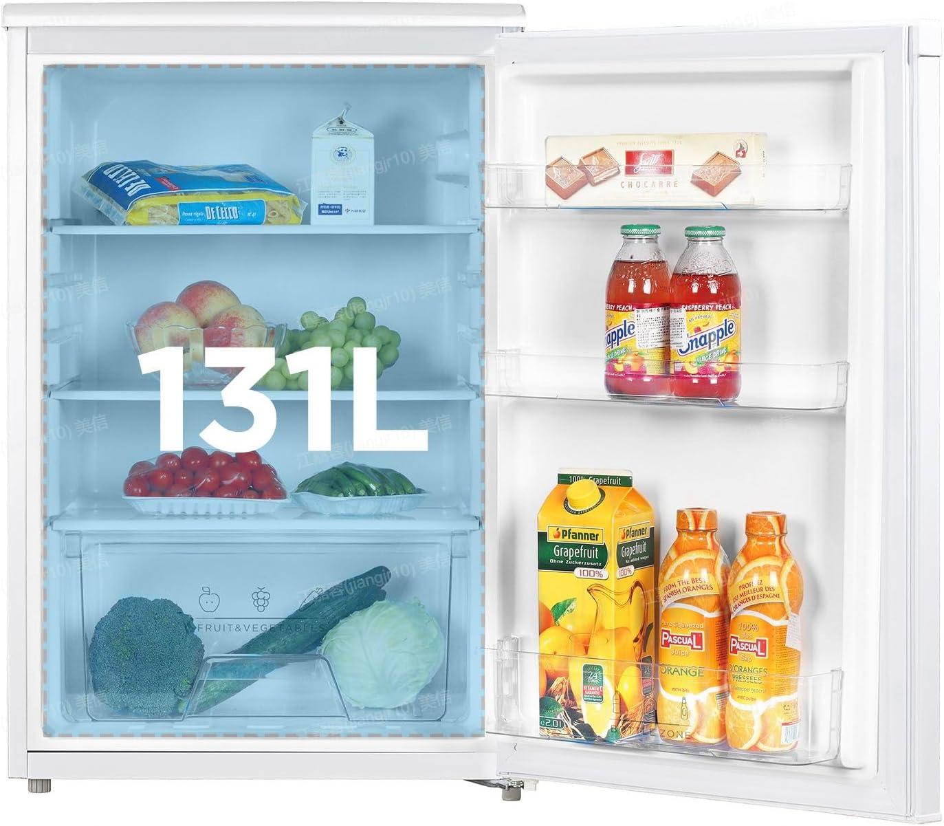Kühlschrank ohne Gefrierfach RCD133WH3(E) 131 L Inverter-Kompressor mit Obst- und Gemüsefach 84,5 cm