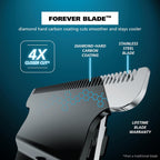 Barttrimmer kabellos Lithium-Ion Pro Series austauschbare Köpfe abwaschbar Metall Schneidsatz präzise Haarschneider