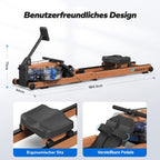 Wasserrudergerät MR-R28 Klappbar aus Holz mit Wasserwiderstand LCD-Anzeige APP Unterstützung und 180 kg Belastbarkeit