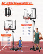 Basketballkorb Outdoor höhenverstellbar 145-305 cm Rückwand 110x75 cm mit Gewichtssack Ständer LM052