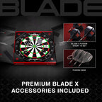 Steeldart Dartscheibe Blade X 3061 Sisal Board mit Dual Core Technologie ultradünnem Drahtsystem und Dart Zubehör