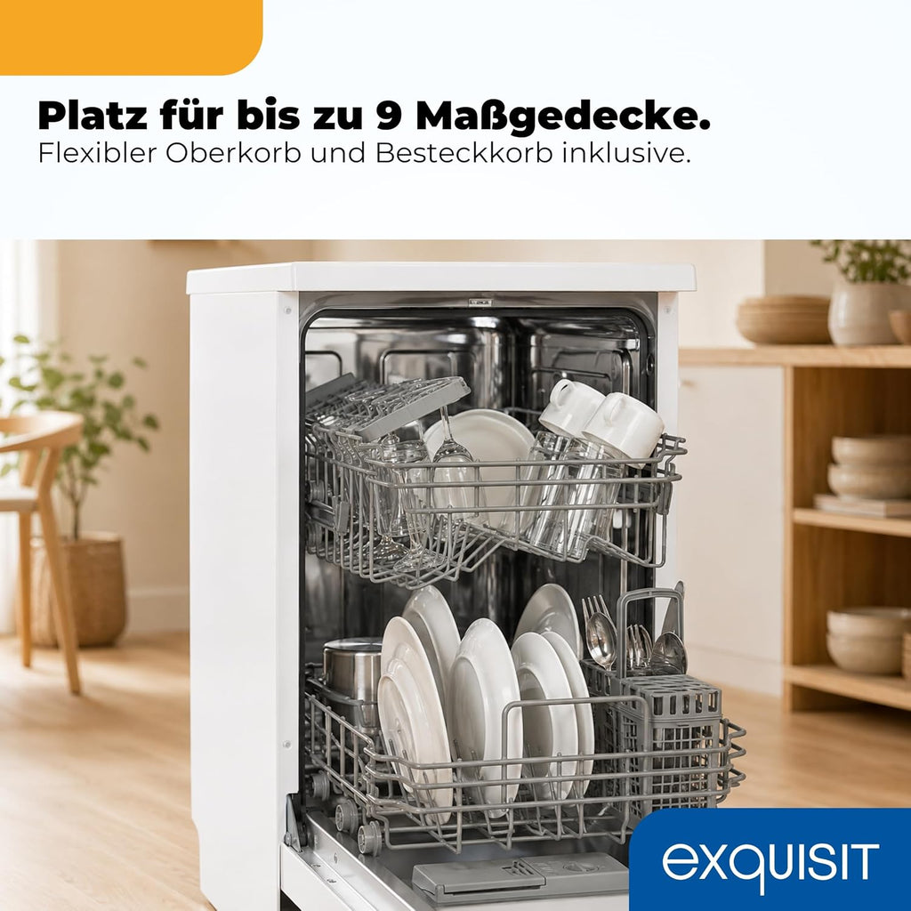 Geschirrspüler 45 cm 9 Maßgedecke GSP9309-030E 7 Programme 49 dB freistehend oder Unterbau weiß