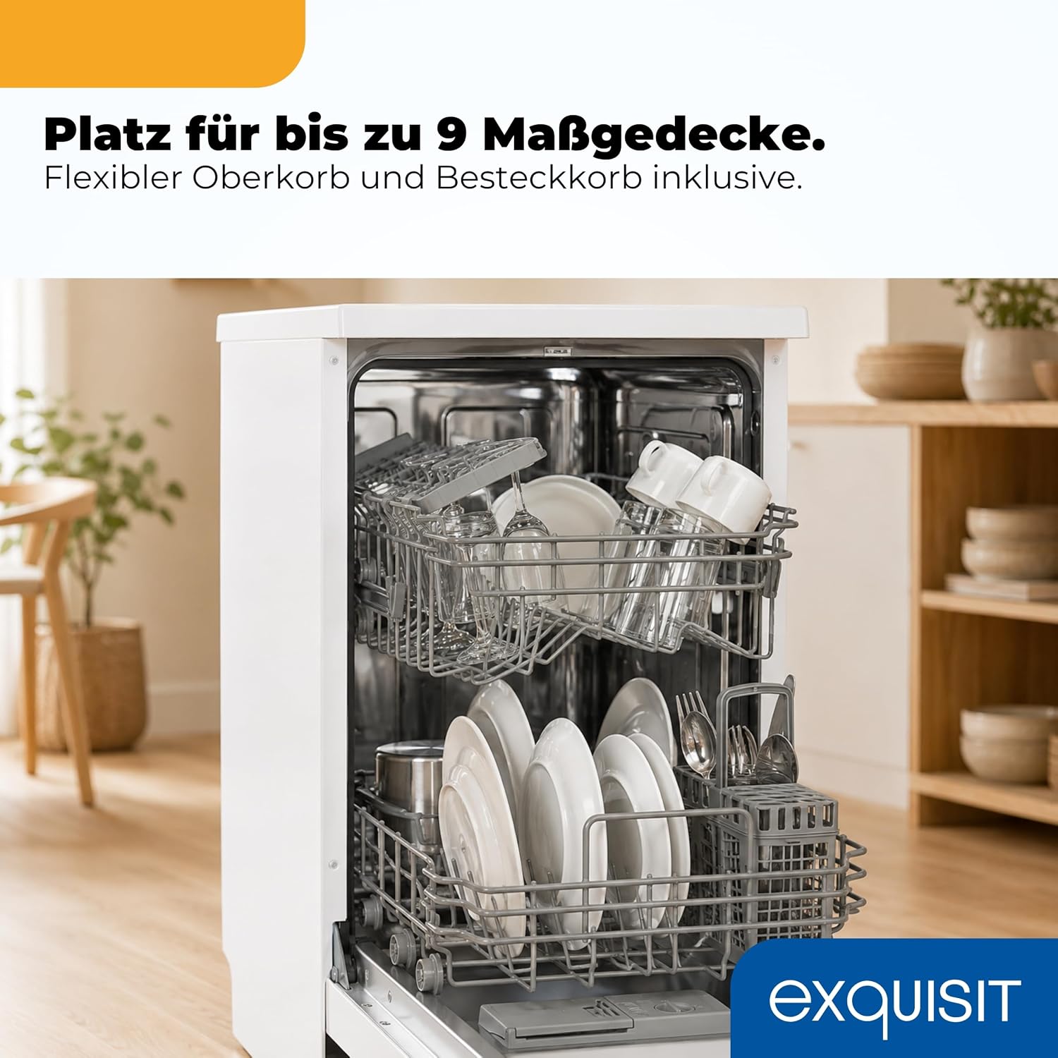 Geschirrspüler 45 cm 9 Maßgedecke GSP9309-030E 7 Programme 49 dB freistehend oder Unterbau weiß
