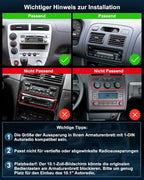 Single DIN Autoradio mit Touchscreen 10.1 Zoll Android 14 2GB 64GB Bluetooth CarPlay Android Auto Navigation Rückfahrkamera