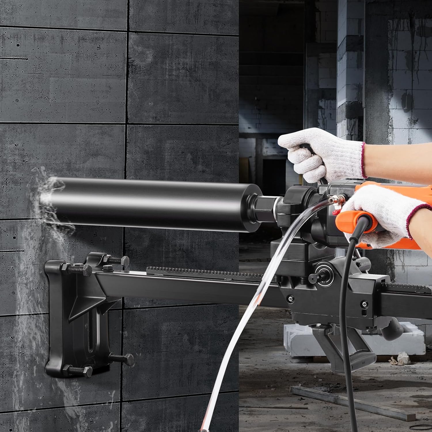 Diamant Kernbohrmaschine Z1Z-CF-9180 2600W 20-180 mm Handgeführt mit Ständer Nass und Trocken Betonbohrgerät