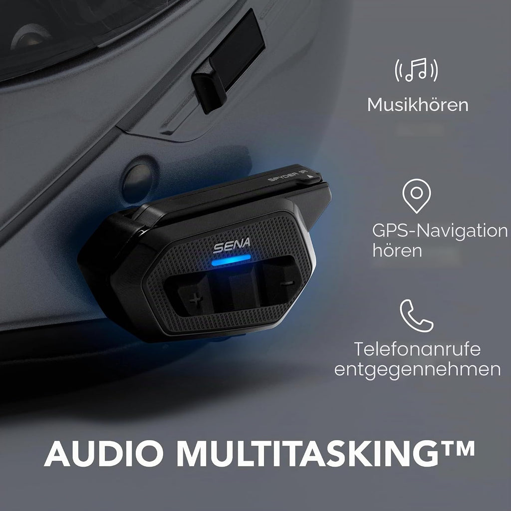 Motorrad Mesh Kommunikationssystem SPIDER-RT1-01 Bluetooth 5.2 Mesh Intercom 8 km Reichweite Group Mesh bis 24 Fahrer kabellos