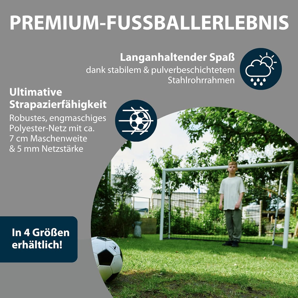 Fußballtor Outdoor Trainingstor Garten wetterfest standfest engmaschiges Netz 120 180 240 300 cm