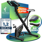 Klappbarer Heimtrainer Magnetischer Ergometer Tretmann Home bis 150 kg mit 16 Widerstandsstufen und RelaxFoam Sitz