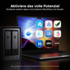 NAS Netzwerkspeicher 2-Bay Intel N100 8GB DDR5 RAM 2.5GbE Ethernet 2x M.2 NVMe Steckplätze 4K HDMI DXP2800 ohne Festplatten