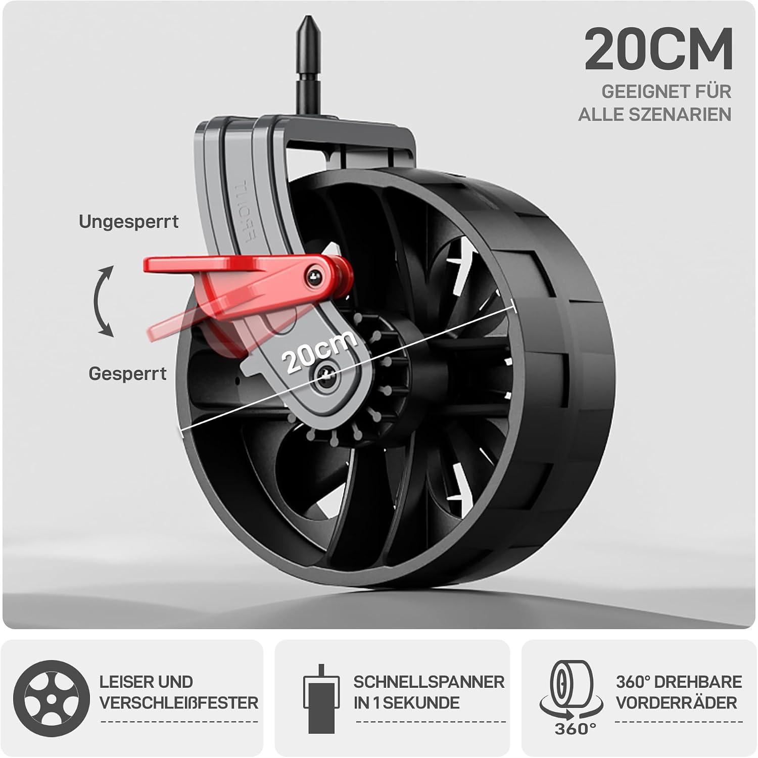 Faltbarer Bollerwagen EA-TR-21830S 225 L bis 150 kg mit Bremse Dach Schiebe- und Ziehgriff 4 Räder