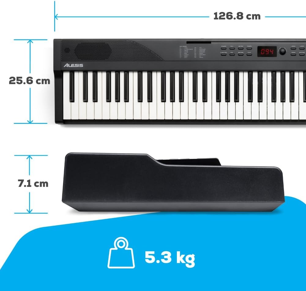 Digital Piano Keyboard 88 Tasten RECITALPLAY mit 480 Sounds USB-MIDI Lautsprechern und Zubehör Set