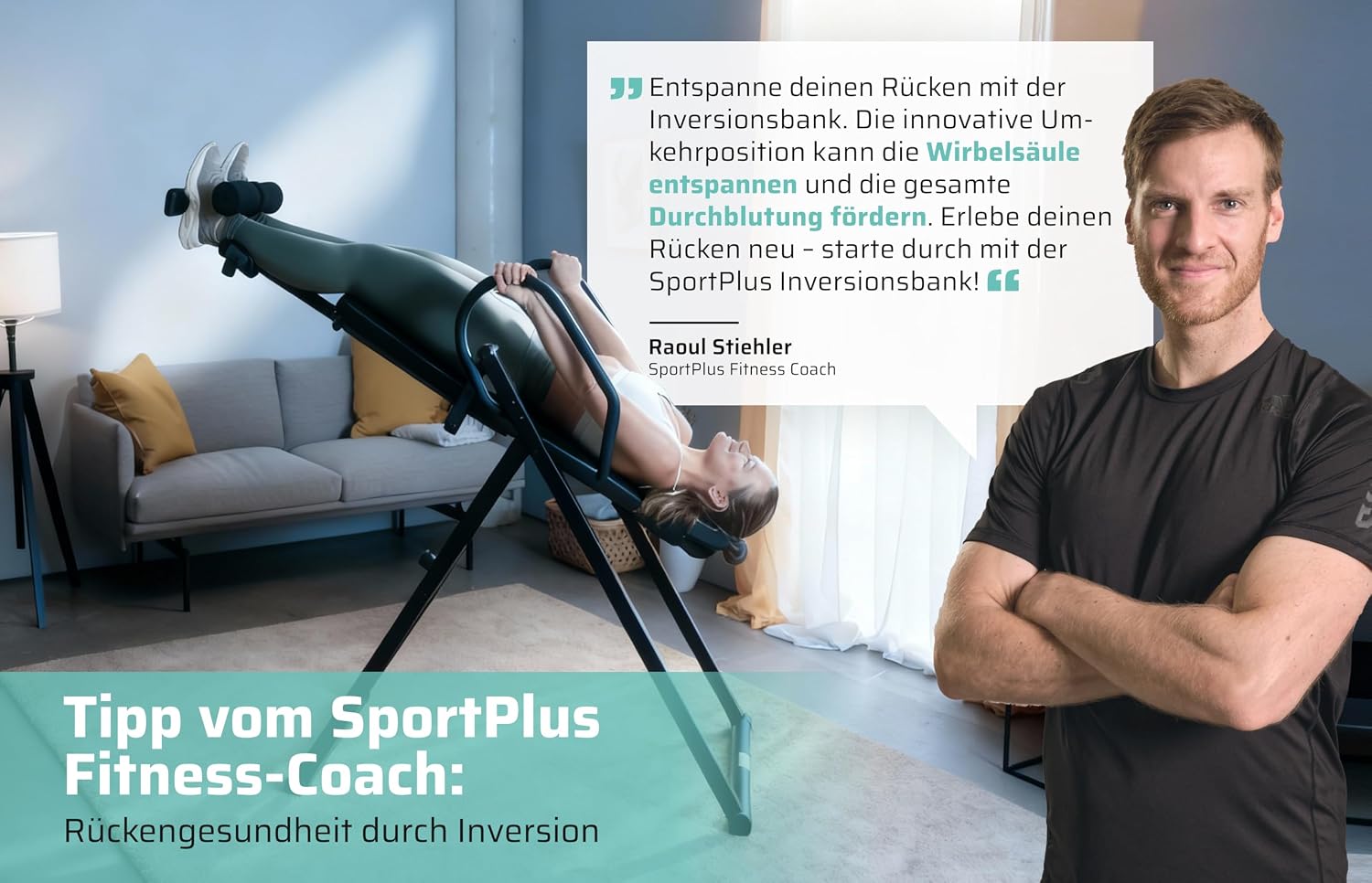 Inversionsbank klappbar Schwerkrafttrainer 4 Inversionswinkel Rückenstrecker bis 135 kg Stahlrahmen schwarz