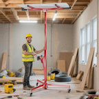 Plattenheber XXL 50790 Trockenbau Plattenlift 68 kg Arbeitshöhe 140-350 cm 1-Mann Montagehilfe 3 Rollen Feststellbremse