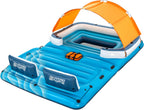 Badeinsel Tropical Breeze 43105 für 6 Personen 389 x 274 cm mit Sonnendach Kühltasche 6 Getränkehaltern und Reparaturflicken