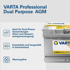 AGM Versorgungsbatterie LA95 12V 95Ah 850A Dual Purpose Batterie für Wohnmobil Wohnwagen und Boote