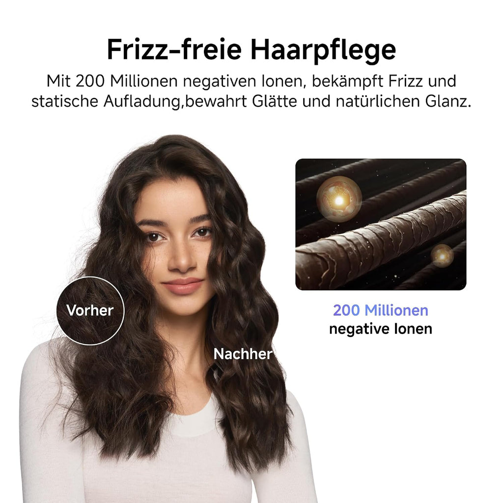 Haartrockner Neo 22 m/s Luftstrom 110000 U/min Motor 1500W Ionenfunktion 2 Aufsätze Diffusor Glättungsdüse