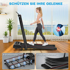 Walking Pad Laufband X390 klappbar mit 9% Steigung 1-12 km/h LCD Display App Steuerung Handlauf und Fernbedienung