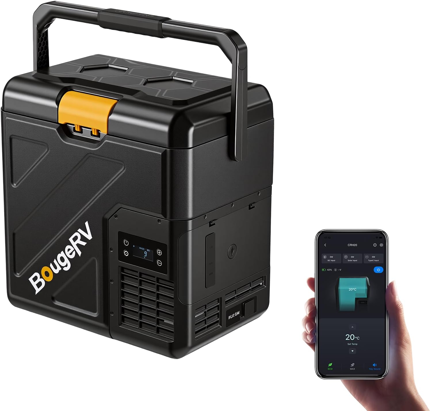 Kompressor Kühlbox CRH20 20L tragbarer Autokühlschrank mit 240Wh Akku 12V 24V 230V App Steuerung IPX4