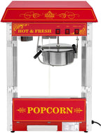 Popcornmaschine 1500W 5 kg/h Retro Design Rot Edelstahl Glas Aluminium kommerzielle Popcorn Maker Maschine