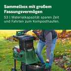 Turbinenhäcksler AXT 25 TC 2500W Gartenhäcksler Holz und Gartenabfälle 53L Fangbox 45mm Aststärke