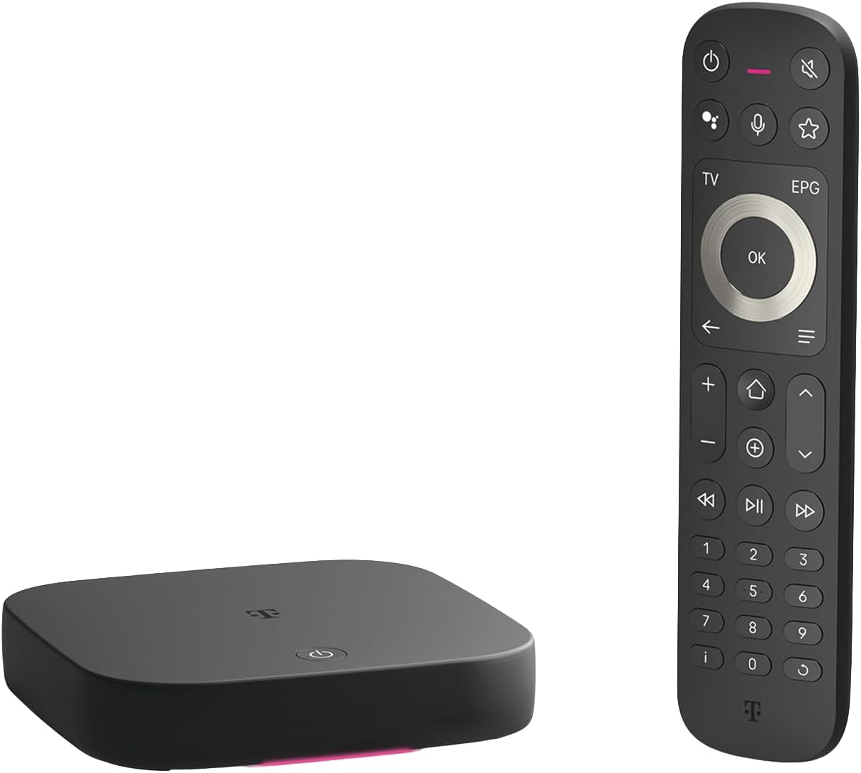 TV-Box MagentaTV One 2. Gen Android TV 4K UHD HDR WLAN LAN HDMI Streaming Box mit Fernbedienung und Netzteil
