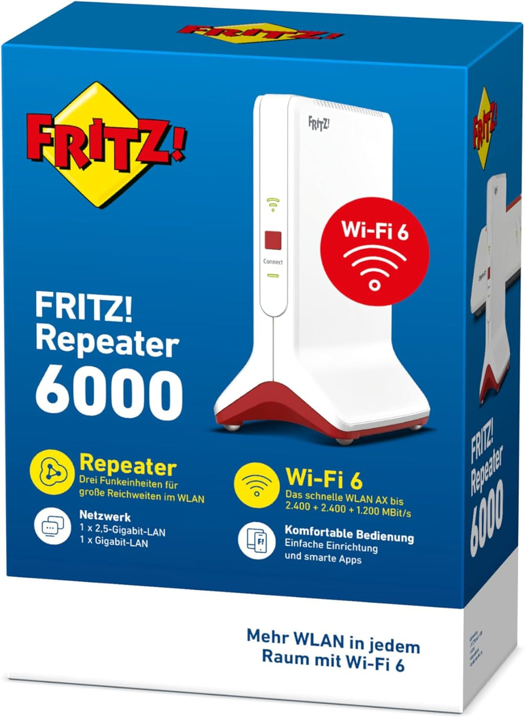 WLAN Repeater 6000 WiFi 6 AX Mesh Repeater Tri Band 6000 Mbit s 2 4 GHz 5 GHz 2 5 Gigabit LAN