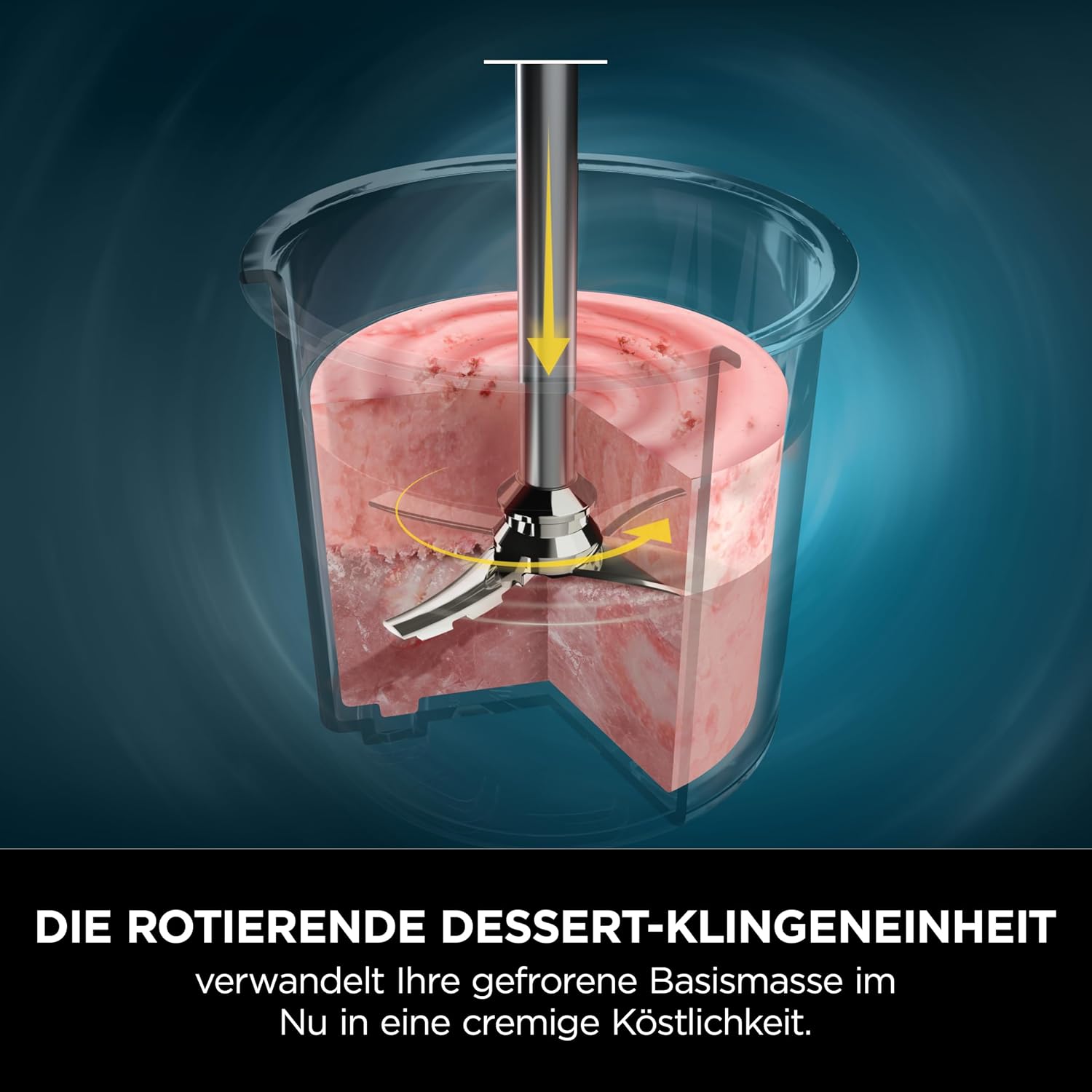 Eismaschine Dessertmaschine NC302EU mit 1,4L Behälter 7 Programmen für Eiscreme Gelato Sorbet Smoothie Bowl und Milchshakes