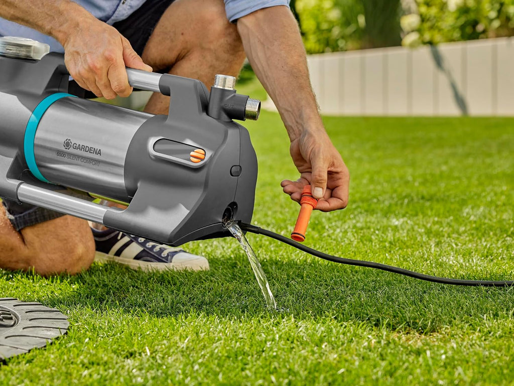 Gartenpumpe 6500 SilentComfort 9059-20 App Steuerung 6500 l/h Edelstahl leise Mehrstufenpumpe Trockenlaufsicherung 62x23x31 cm