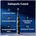 Elektrische Zahnbürste iO Series 6 Plus Edition mit 3 Aufsteckbürsten 5 Putzmodi Reiseetui wiederaufladbar Schwarz