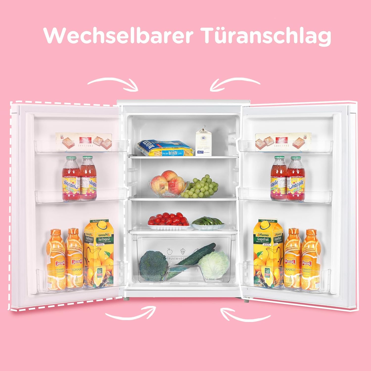 Kühlschrank ohne Gefrierfach RCD133WH3(E) 131 L Inverter-Kompressor mit Obst- und Gemüsefach 84,5 cm