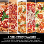 Outdoor Pizzaofen Air Fryer MO201EU 13L 30 cm Pizzastein Backblech Heißluft Frittieren Backen Teig gehen lassen 4 Funktionen