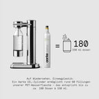Wassersprudler Carbonator 3 Edelstahl Finish 1L PET Flasche kompatibel mit 60L CO2 Zylinder manuell Sprudelwasserbereiter 41.5x15.3x25.8 cm