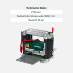 Dickenhobel DH 330 0200033000 Hobelmaschine 1800 W 330 mm Schnittbreite stationärer Holzhobel kabelgebunden