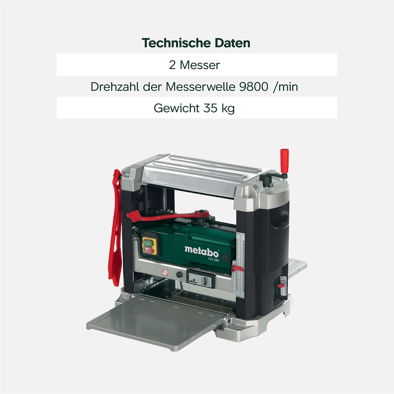Dickenhobel DH 330 0200033000 Hobelmaschine 1800 W 330 mm Schnittbreite stationärer Holzhobel kabelgebunden