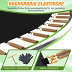 Outdoor Trampolin rund Ø228 cm mit Sprungtuch und Sicherheitszubehör verstärkte Stahlkonstruktion 27 Federn